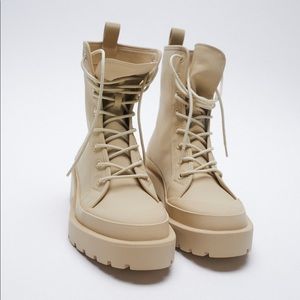 NEW Beige Zara BOOTS